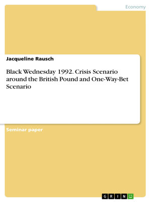 cover image of Black Wednesday 1992. Crisis Scenario around the British Pound and One-Way-Bet Scenario